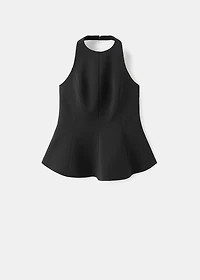 Peplum top with halter neck
