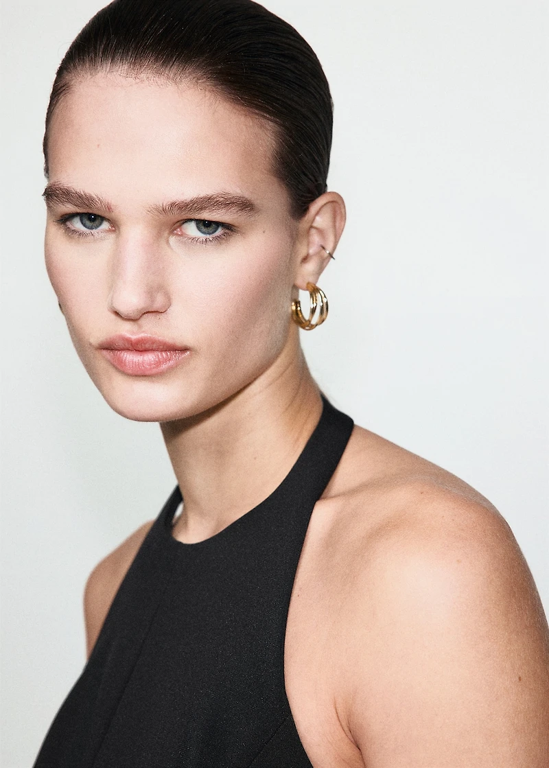 Peplum top with halter neck