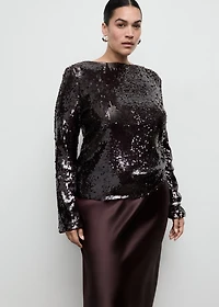 Bell-sleeved top with sequins