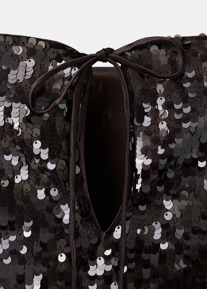 Bell-sleeved top with sequins