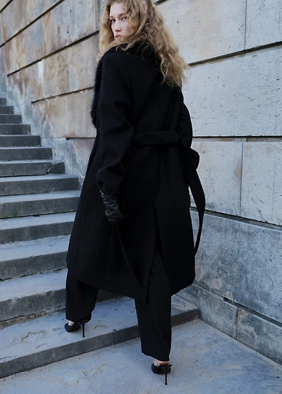 Manteco wool coat with fur collar