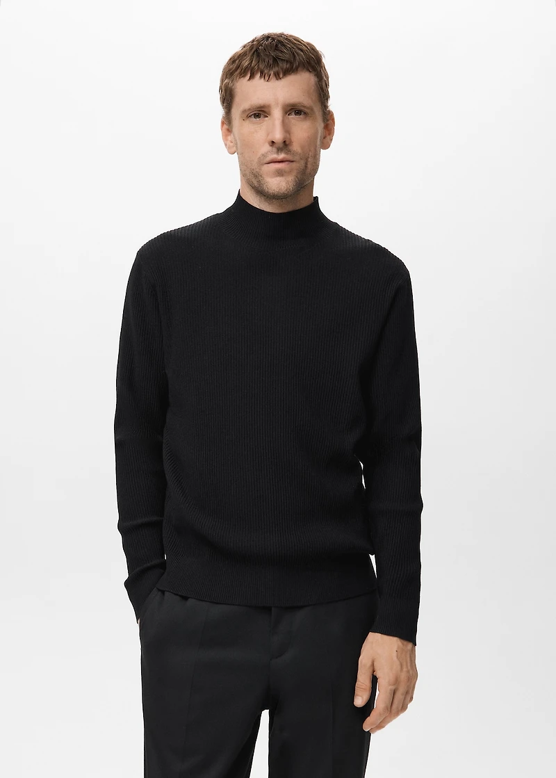 Ribbed turtleneck sweater