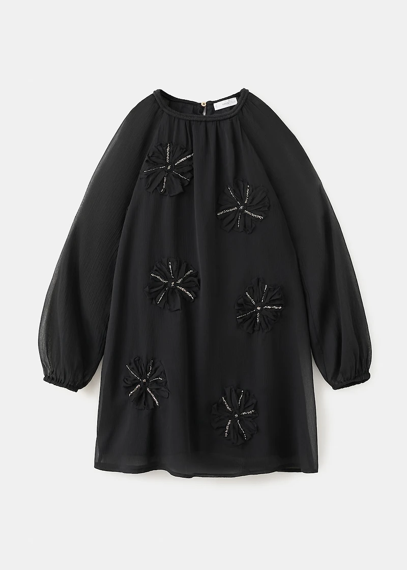 Floral embroidery dress