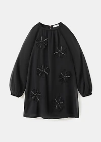 Floral embroidery dress