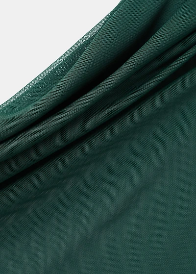 Semi-transparent top with asymmetrical neckline