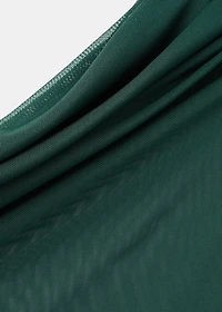 Semi-transparent top with asymmetrical neckline