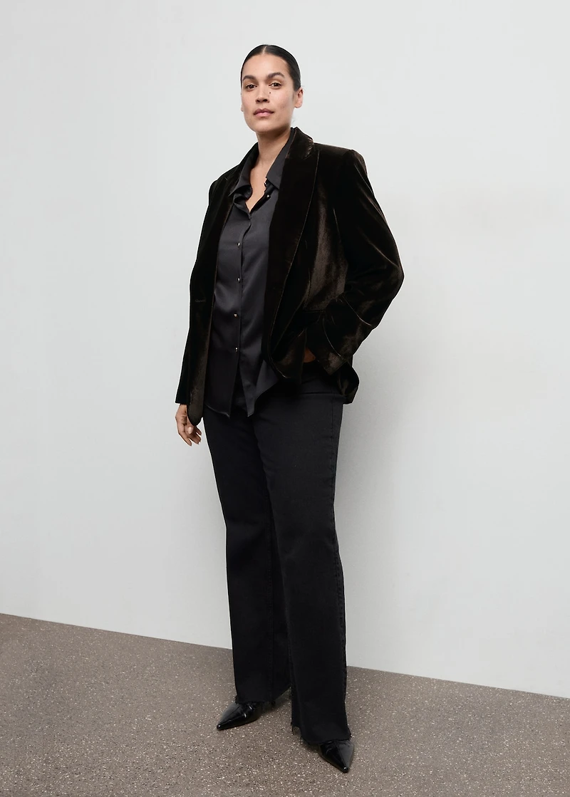 Structured velvet blazer