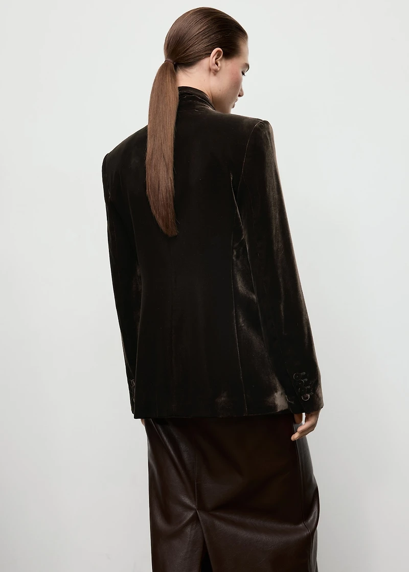Structured velvet blazer