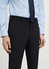 Stretch fabric super slim-fit suit trousers