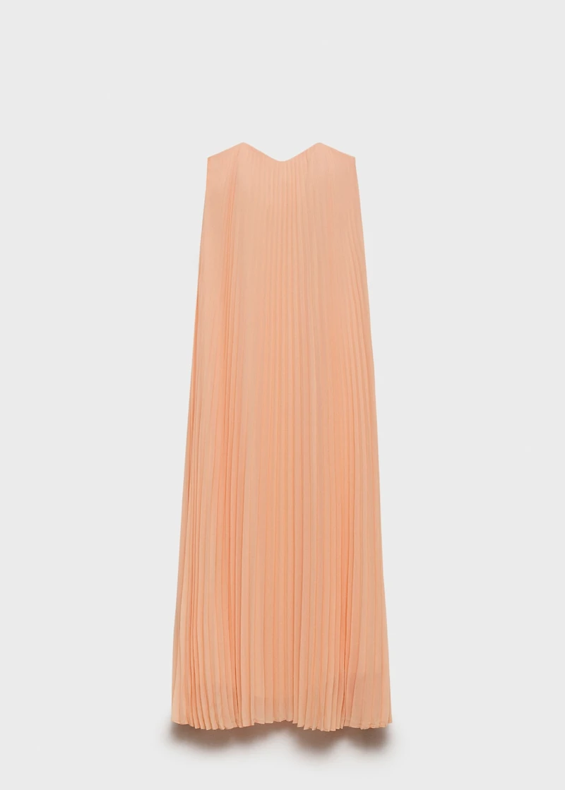 Strapless pleated dress