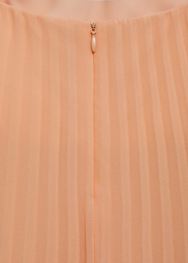 Strapless pleated dress