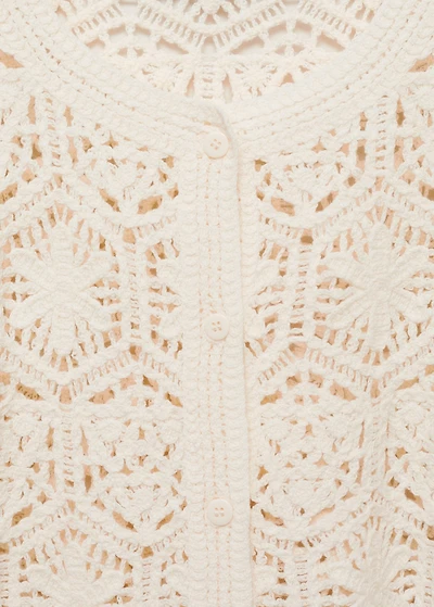 Crochet cardigan with scalloped hem