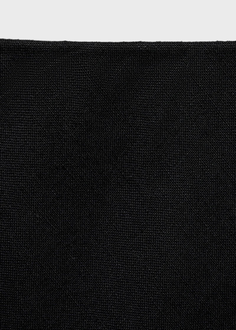 Linen-blend straight skirt