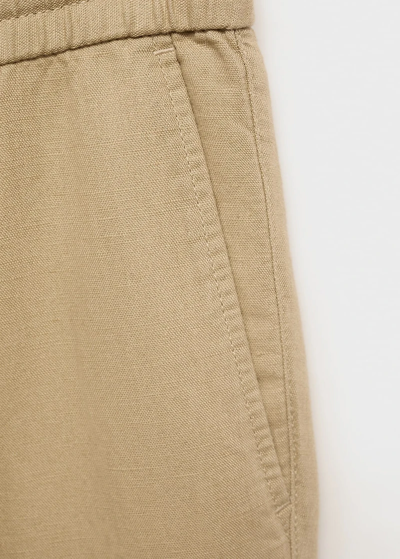 Slim-fit pants with drawstring