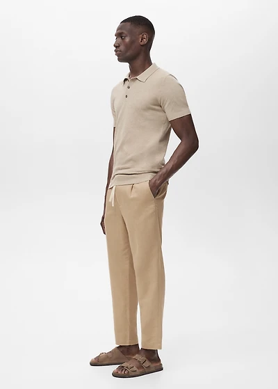 Slim-fit pants with drawstring