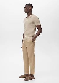 Slim-fit pants with drawstring