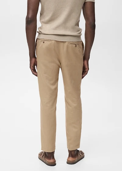 Slim-fit pants with drawstring