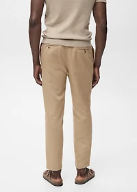 Slim-fit pants with drawstring