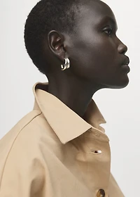 Cape-style cropped trench coat