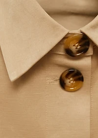 Cape-style cropped trench coat