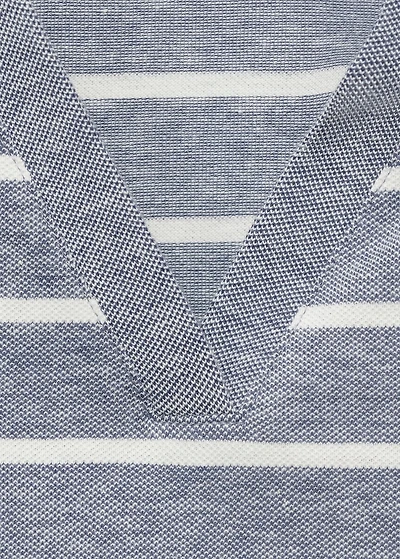 Striped cropped polo shirt