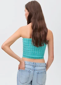 Ruched strapless top