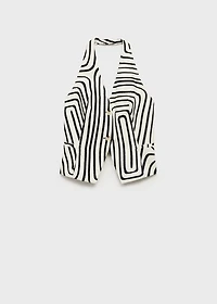 Geometric-print linen vest