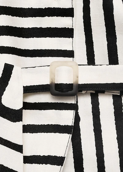 Geometric-print linen vest