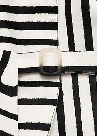 Geometric-print linen vest