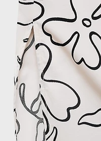 Slit printed long skirt