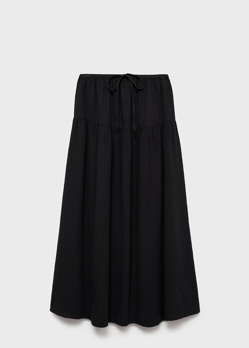 Cotton drawstring skirt