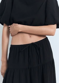 Cotton drawstring skirt