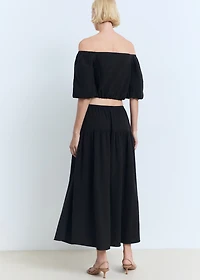 Cotton drawstring skirt