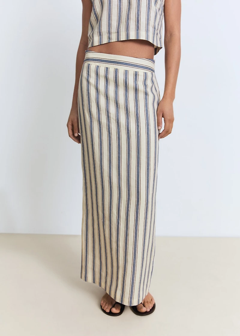 Striped linen skirt