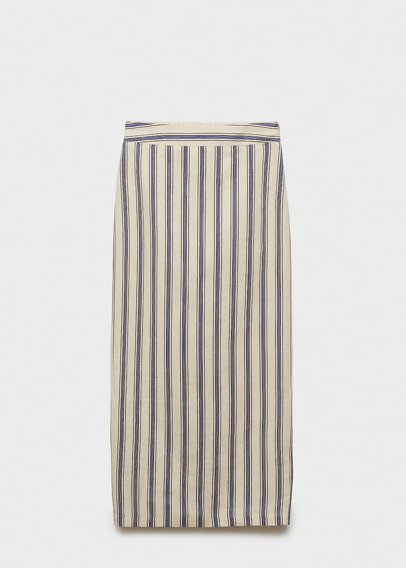 Striped linen skirt