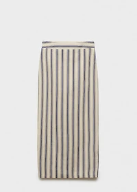 Striped linen skirt