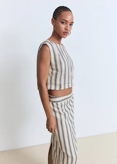 Striped linen skirt