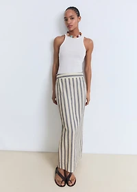 Striped linen skirt