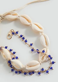 Shell and bead ankle bracelets