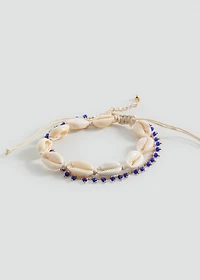 Shell and bead ankle bracelets