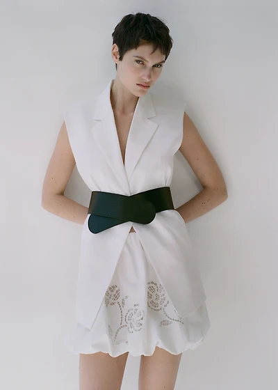 Embroidered balloon skirt