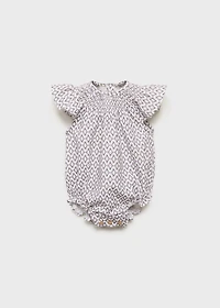 Print cotton one-piece suit