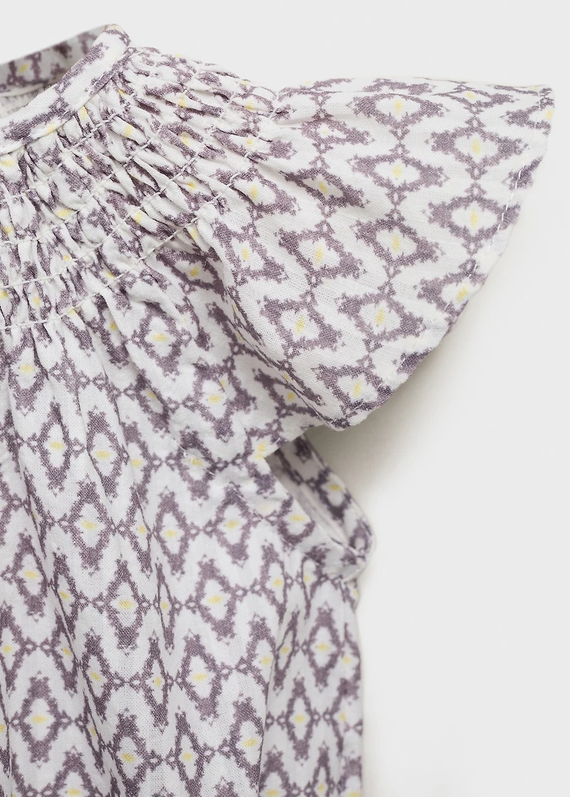 Print cotton one-piece suit