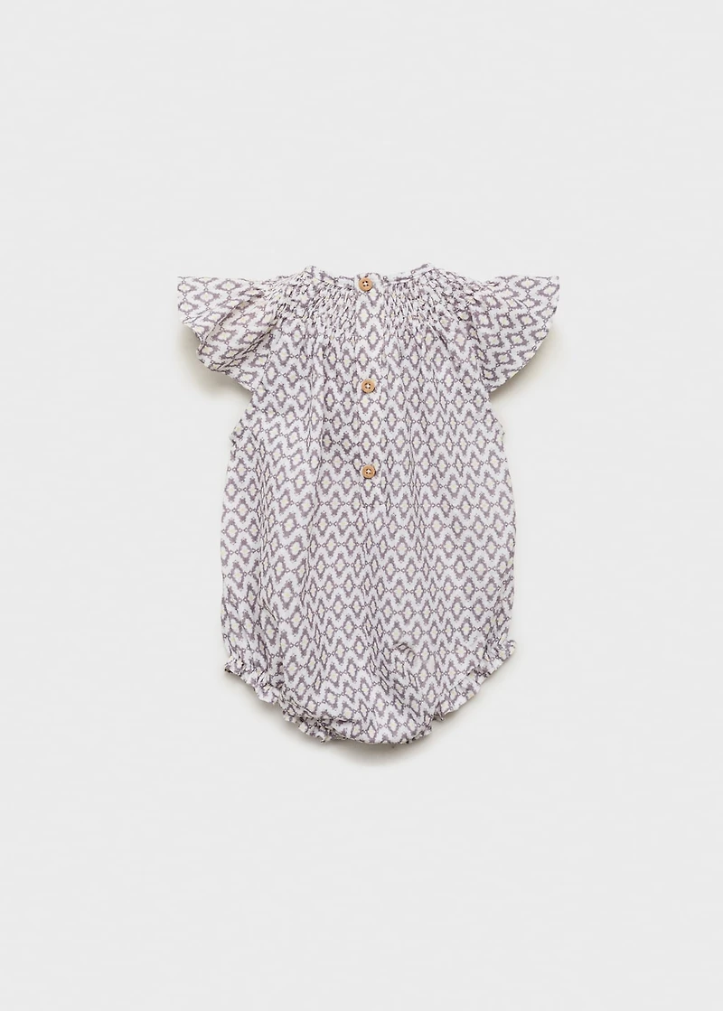 Print cotton one-piece suit