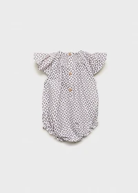 Print cotton one-piece suit