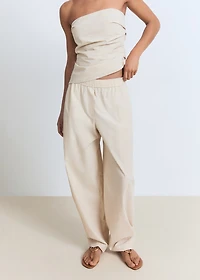Cotton paperbag pants