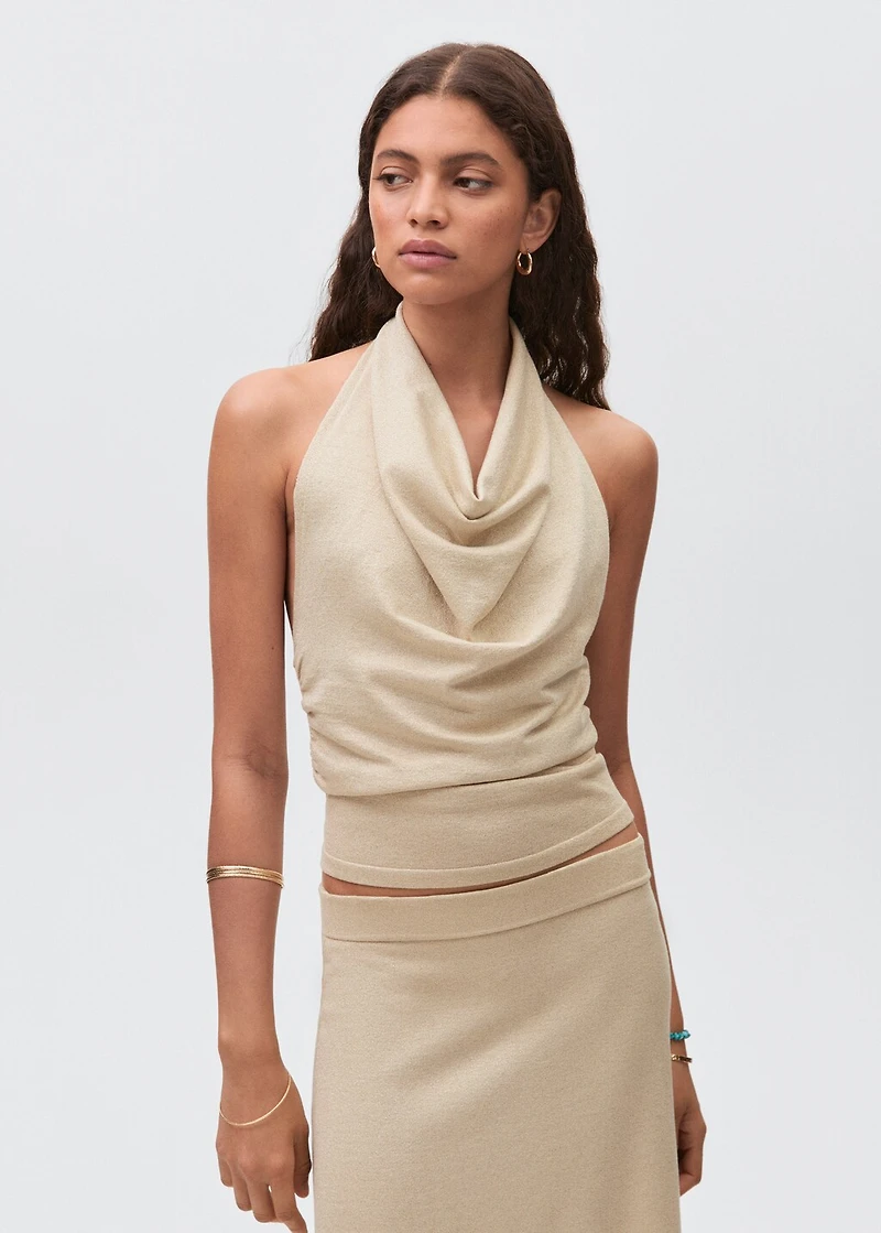 Lurex halter-neck top