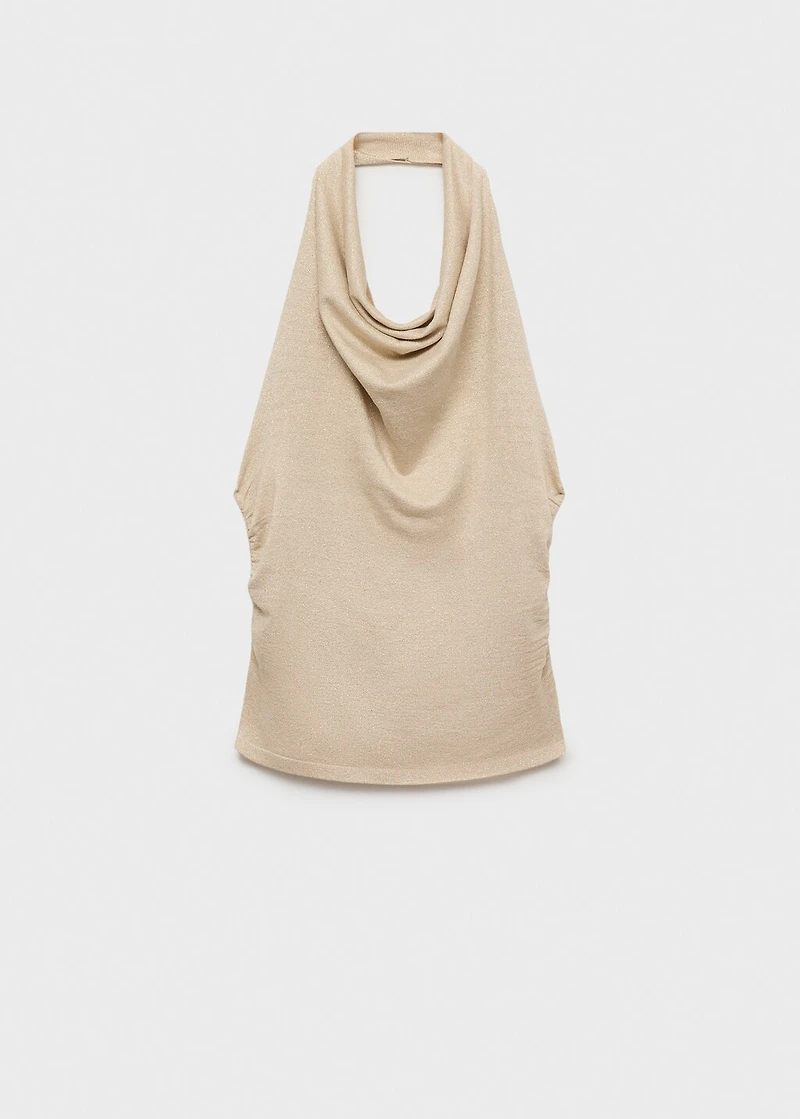 Lurex halter-neck top