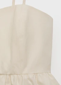 Balloon dress with embroidered flowers