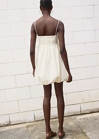 Balloon dress with embroidered flowers